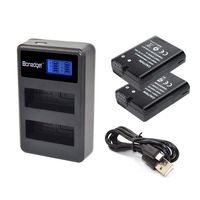 Bonadget EN-EL14/EL14a Battery Charger Set, 1500mAh 2-Pack Replacement Battery with LCD Dual Charger Compatible with Nikon D3100 D3200 D3400 D5100 D5200 D5300 D5600 Coolpix P7000 P7100 P7700 P7800