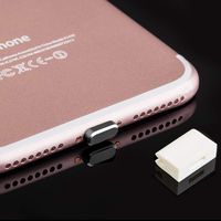 Anti-Dust Plug for iPhone 7/8/X/XR/XS | Dust Cap, Dust Protection - Lightning Connector Cover | Free Silicone Cable Clip - Black