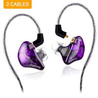BASN Bsinger+PRO in Ear Monitor for Musicians with MMCX Replaceable Cables; Noise-Isolating and Universal-Fit (Purple)