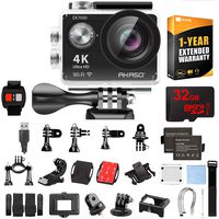 AKASO EK7000 Ultra HD 4k WiFi 170 Degree Wide Waterproof Sports Action Camera Black (EK7000) with 32GB MicroSD High-Speed Memory Card & 1 Year Extended Warranty