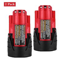 2 Pack 12V Lithium Replace for Milwaukee M12 Battery 2.5Ah XC 48-11-2420 48-11-2401 48-11-2402 48-11-2440 48-11-2411 Cordless Power Tools