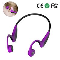 ZFKJERS Bone Conduction Headphones, Wireless Bluetooth 5.0 HD Stereo Open Ear Waterproof Sport Headset with Microphone for Running Driving Cycling (Purple)