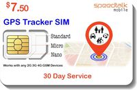 GSM SIM Card for GPS Trackers - Pet Kid Senior Vehicle Tracking Devices - 30 Day Service Includes US Canada & Mexico Roaming