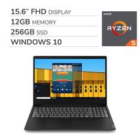 Lenovo IdeaPad S145 2019 Premium 15.6" FHD Laptop Notebook Computer,AMD Ryzen 5-3500U 2.0 GHz, AMD Radeon Vega 8, 12GB RAM, 256GB SSD, No DVD, Wi-Fi, Bluetooth, Webcam, HDMI, Windows 10 Home