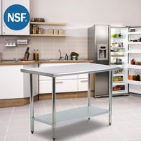 Kitchen Work Table Scratch Resistent and Antirust Metal Stainless Steel Work Table with Adjustable Table Foot Scratch Resistent (Size 72inch)