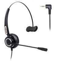 VoiceJoy 2.5mm Cordless Phone Headset Mono with Noise Cancelling Microphone Wired Phone Headset for Panasonic Jabra Cisco Polycom Zultys Gigaset DECT Polycom Grandstream