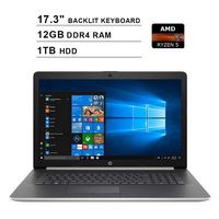 2019 Newest HP Premium Pavilion 17.3 Inch Touchscreen Laptop (AMD 4-Cores Ryzen 5 3500U up to 3.7 GHz, AMD Radeon Vega 8, 12GB DDR4 RAM, 1TB HDD, Backlit KB, DVDRW, WiFi, HDMI, Windows 10)