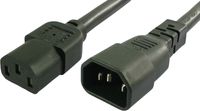 Lynn Electronics  C13C1415A-6F IEC 60320-C13 to 60320-C14 15A/250V 14AWG/3C SJT 6-Feet Power Cord,  Black,  2-Pack