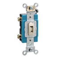 Leviton 1201-2IL 15 Amp, 120/277 Volt, Toggle Locking Single-Pole AC Quiet Switch, Extra Heavy Duty Grade, Self Grounding, Ivory