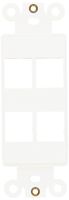 Morris 88118 Decorative DataComm Frame for Keystone Jack and Modular Inserts, 4 Ports, White