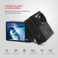Victure AC900 4K Action Camera 20MP WiFi Touch Screen Camcorder EIS Waterproof Underwater Sports Cam with 2X1350mAh Rechargeable Battery