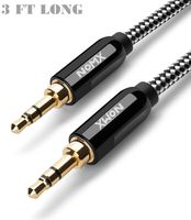 Aux Cord for Car - Audio Auxiliary Cable 3FT Long Durable Pretty Tangle Free Shielded Slim Thin Noise Reducing - Compatible with Home Theatre, Headphones, iPhone, Samsung, Fits LifeProof Cases by NOMX