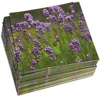100 Pack Decorative Dinner Napkins - Disposable Paper Party Napkins with Purple Lavender Flower Design, Perfect for Wedding and Shower Decorations, Birthday Party Supplies, 6.5 x 6.5 Inches, Greenery