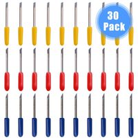 CJRSLRB 30Pcs CB09 Blade, 10Pcs 30° + 10Pcs 45° Standard + 10Pcs 60° Deep Cutting Replacement Blades for Silhouette Cameo