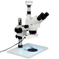 OMAX 5X-80X Trinocular Zoom Stereo Microscope+8W Fluorescent Ring Light+3.0MP Camera