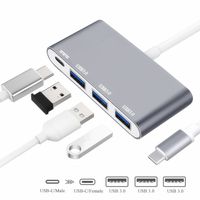 USB C Hub with 3 USB 3.0 Ports and USB-C Power Delivery,Hulorry Multiport Type C Hub Adapter for Apple MacBook 12", MacBook Pro 13" 15" (2016, 2017), Google Chromebook, HP Spectre and More