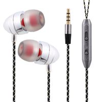 Hoostars in Ear Earphones, Earbuds with Microphone, Aluminum Casing Stereo Sound with Strong Bass for PS4 / Smart Phones/Tablets/Laptop PCs/Mac / MP4 HS108S (Silver)