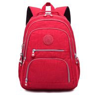 Nylon Casual Travel Daypack Lightweight Sports Laptop Backpack Purse for Women Waterproof Medium Work College School Bag for Girls (Red)