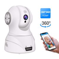 Wireless IP Camera, Pan Tilt Zoom 1536P WiFi Home Security Camera Pet Baby Monitor 2 Way Audio, Motion Detection, Night Vision, Compatible with Alexa