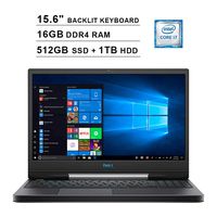 2019 Newest Dell G5 15 5590 15.6 Inch FHD 1080p Gaming Laptop (Inter 6-Core i7-9750H up to 4.5GHz, 16GB DDR4 RAM, 512GB SSD (Boot) + 1TB HDD, GeForce GTX 1660 Ti 6GB, Backlit KB, Webcam, Windows 10)