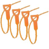 4 Pack Hair Drain Clog Remover, Ishua Drain Snake Cleaning Tool Multi-tooth Drain Snake Efficiently Catches Hair 19.3 Inch Plastic Drain Cleaner Removal Opener Sink Bathtub Toilet Hook Catcher