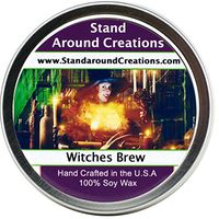 Premium 100% All Natural Soy Wax Aromatherapy Candle - 8oz Tin - Scent: Witches Brew - A celebration of patchouli, cinnamon and cedarwood.