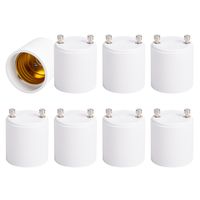 JACKYLED GU24 to E26 E27 Adapter 8-pack Heat Resistant Up to 200℃ Fire Resistant Converts GU24 Pin Base Fixture to E26 E27 Standard Screw-in Socket