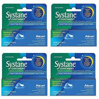 Systane Nighttime Lubricant Eye Ointment 3.50 g (4 Pack) Lubricates and Comforts Dry Eyes Preservative-Free Rich Ointment for Nighttime Relief