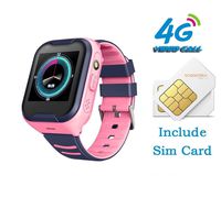 (Include Sim Card) IP67 Waterproof,KKBear 4G LTE GPS Watch for Kids Children, WiFi Phone Call,Video Chat, Real-time Tracking, Geo-Fence Touch Screen Camera SOS Alarm Anti-Lost GPS Tracker (Pink)