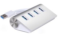 4-Port USB 3.0 Hub Aluminum Portable for Macs PC Laptop Notebook Desktop