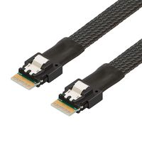 CableCreation SFF-8654 to SFF-8654 Cord, Slim Line SAS 4.0 SFF-8654 4i 38 Pin Host to SFF-8654 38 Pin Target Raid Cable, 1.5 FT, Black