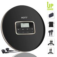 Portable CD Player,CCHKFEI Personal CD Player with LCD Display, Shockproof Function Anti-Skip Protection Compact Disc Player with Earphone and Power Adapter