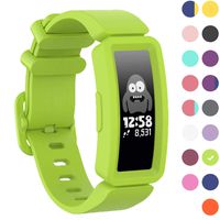 GVFM Compatible with Fitbit Ace 2 Bands for Kids 6+, Soft Silicone Bracelet Accessories Sport Strap Boys Girls Wristbands Compatible for Fitbit Inspire HR & Ace 2 (Lime)
