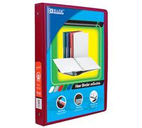 BAZIC 1/2" Burgundy 3-Ring View Binder w/ 2-Pocketss (Case of 12) (4100-12)