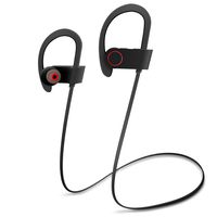 Bluetooth Headphones, Wireless Sport Earphones Over-Ear Waterproof Earbud Behind-Ear Headset, Crystal Clear Sound with Strong Heavy Bass 8 Hours Play, iOS Android Compatible, Hands-Free Calling Mic