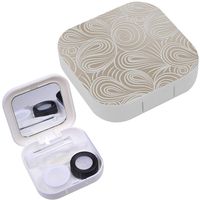 Portable Contact Lens Case Box Travel Kit Mirror + Bottle + Tweezers Container Holder [ Wave ]
