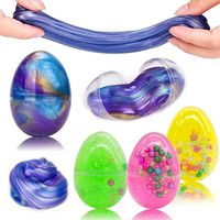 VGoodall Slime Eggs,4pcs Colorful Fluffy Slime Eggs Galaxy Fluffy Slime Non Sticky, Stress Toy Party Favor for Kids and Adults