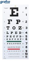 Grafco Snellen Eye Chart, 1240, 22x11", Plastic Material with Non-Reflective Matte Finish and Green and Red Color Bars