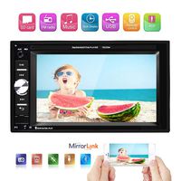 Car Multimedia Player Universal Double Din Car Stereo Bluetooth 6.2'' Touch Screen Car Radio in Dash Support Rear View Backup Camera Mirror Link SWC TF USB FM AUX DVR MP5 Player