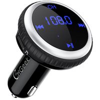 Bluetooth FM Transmitter for Car, Wireless Radio Adapter Car Kit with Smart Car Locator, Dual USB Car Charger, Hands-Free Calling, USB/Micro SD Card to Play Music