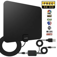 50-100 Miles HDTV Antenna, Indoor HD Digital TV Antenna with Amplifier Signal Booster for1080P 4K Free TV Channels, Amplified 13.1ft Coax Cable [2018 Upgraded Version]
