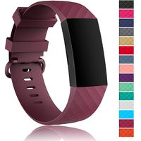Velavior Waterproof Bands for Fitbit Charge 3 / Charge3 SE, Replacement Wristbands for Women Men Small Large (Sangria, Small)