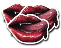Sexy Vampire Lips GIF Sticker [ 3.5"x 2.4" Vinyl for Laptop,Snowboards,Cars,Motorcycle,Bicycle,SkateSboard Luggage,Bumper Sticker] Waterproof UV Protected 3pack