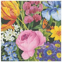 Caspari Redoute Floral Paper Dinner Napkins in Black, 40 Count