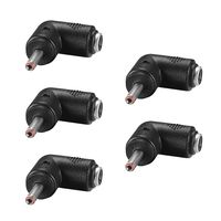 uxcell DC Power Connector 90 Degree Right Angle 5.5mm x 2.1mm Female to 3.5mm x 1.35mm Male Coupler Adapter Converter 5Pcs