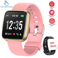 Updated Version Smart Watch for Android iOS Phone, Full Touch Screen Waterproof Activity Fitness Tracker Watches with Pedometer Heart Rate Monitor Sleep Tracker,Compatible with Samsung iPhone (Peach)