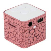 AkoMatial Fashionable Portable Cubic Shape Colorful LED Light Mini Stereo Music Speaker TF Wireless MP3 Player