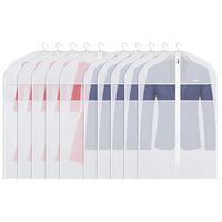 Zilink Garment Bag Suit Bags for Storage 43-inch with Clear Window Dust-Proof Hanging Suit Cover Protector for Coat, Dress Clothes Closet Storage, Set of 10