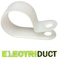 1.5" Heavy Duty Nylon Cable Clamps - 100pcs | White