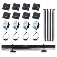 100 Pack Zip Tie Adhesive Mounts Self Adhesive Cable Tie Base Holders with Multi-Purpose Cable Tie (Black)